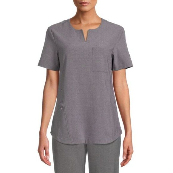 Cuddl Duds 6-Pocket Short Sleeve Scrub Top - Picture 3 of 13